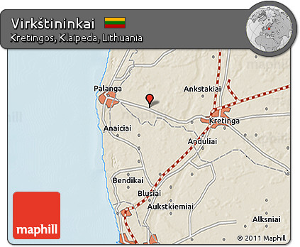 Shaded Relief 3D Map of Virkštininkai
