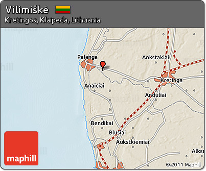 Shaded Relief 3D Map of Vilimiškė