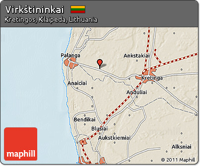 Shaded Relief 3D Map of Virkštininkai
