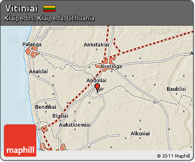 Shaded Relief 3D Map of Vitiniai