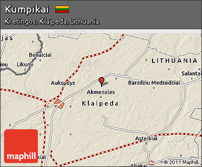 Shaded Relief 3D Map of Kumpikai