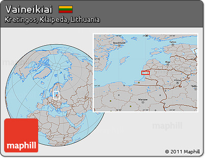 Gray Location Map of Vaineikiai