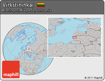 Gray Location Map of Virkštininkai