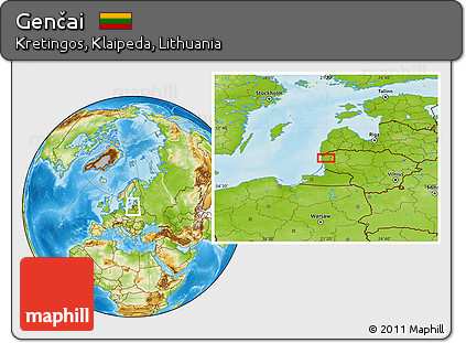 Physical Location Map of Genčai