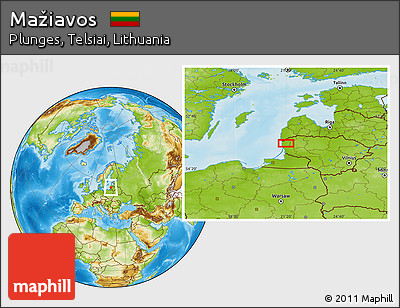 Physical Location Map of Mažiavos