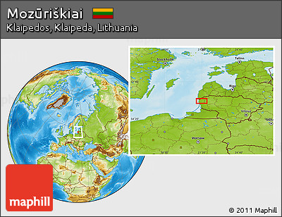 Physical Location Map of Mozūriškiai