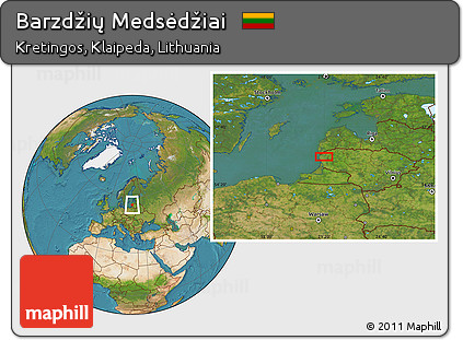 Satellite Location Map of Barzdžių Medsėdžiai
