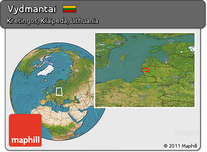 Satellite Location Map of Vydmantai