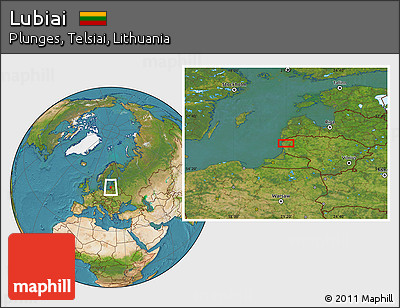 Satellite Location Map of Lubiai