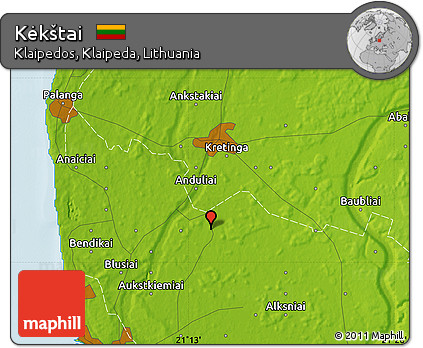 Physical Map of Kėkštai