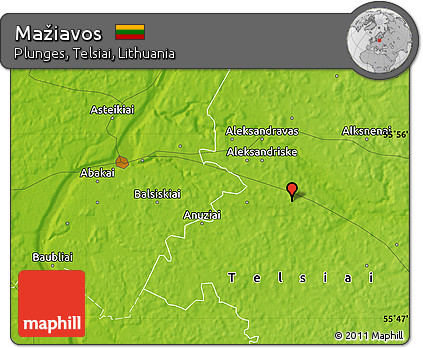 Physical Map of Mažiavos