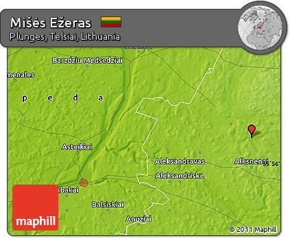 Physical Map of Mišės Ežeras