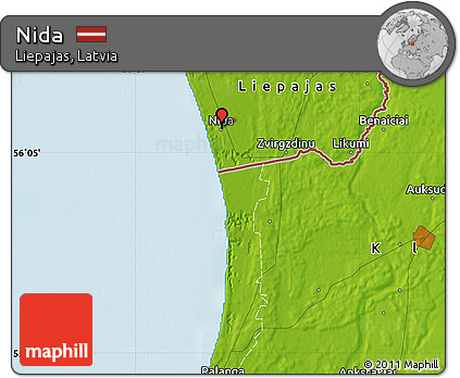 Physical Map of Nida