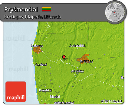 Physical Map of Pryšmančiai