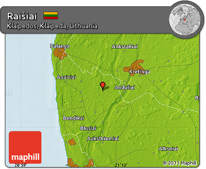 Physical Map of Raišiai
