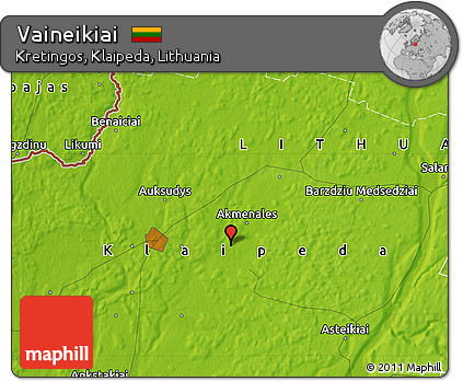 Physical Map of Vaineikiai