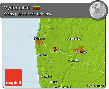 Physical Map of Vydmantai