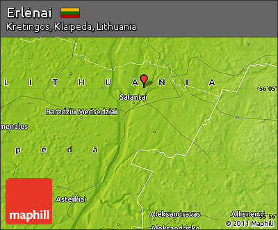 Physical Map of Erlėnai