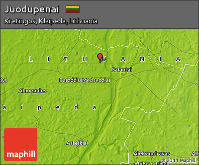 Physical Map of Juodupėnai
