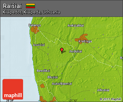 Physical Map of Raišiai