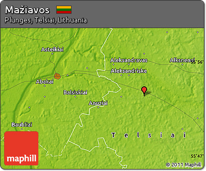 Physical Map of Mažiavos