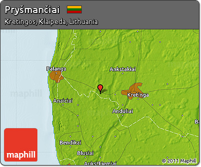 Physical Map of Pryšmančiai