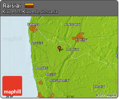 Physical Map of Raišiai