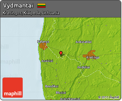 Physical Map of Vydmantai