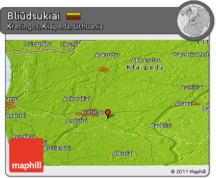 Physical Panoramic Map of Bliūdsukiai
