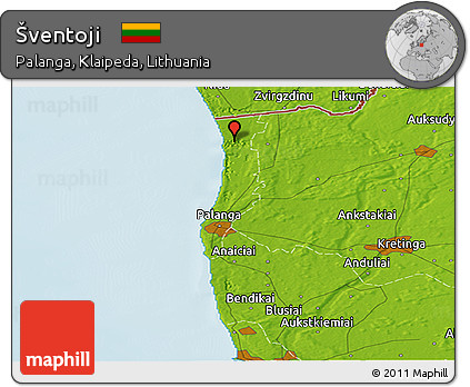 Physical Panoramic Map of Šventoji