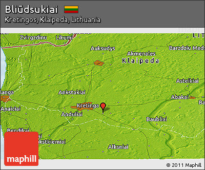 Physical Panoramic Map of Bliūdsukiai