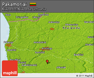 Physical Panoramic Map of Pakamoriai