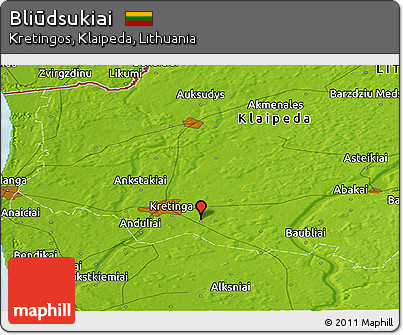 Physical Panoramic Map of Bliūdsukiai