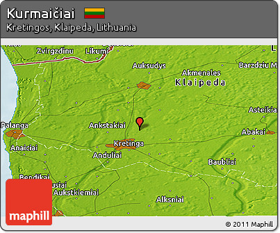 Physical Panoramic Map of Kurmaičiai