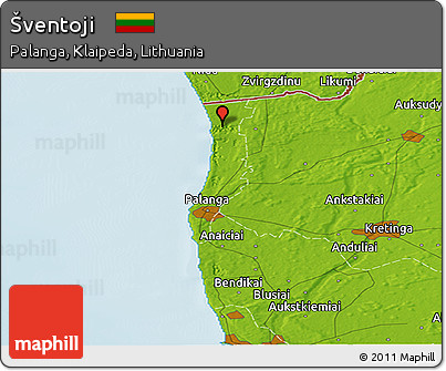 Physical Panoramic Map of Šventoji