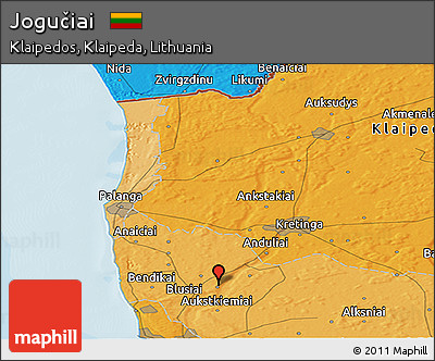 Political Panoramic Map of Jogučiai