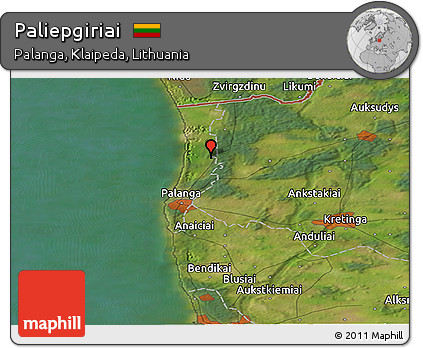 Satellite Panoramic Map of Paliepgiriai