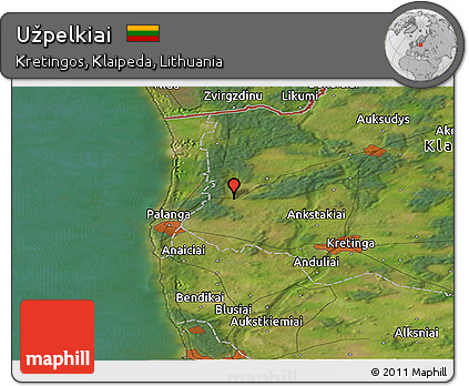 Satellite Panoramic Map of Užpelkiai