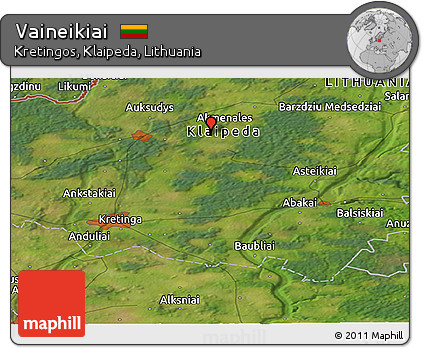 Satellite Panoramic Map of Vaineikiai