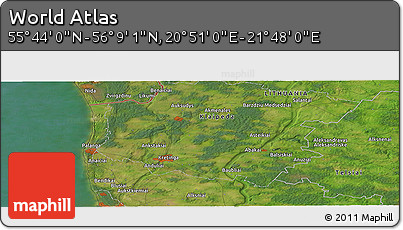 Satellite Panoramic Map of the Area around 55° 56' 31" N, 21° 19' 30" E