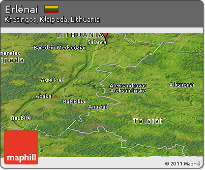 Satellite Panoramic Map of Erlėnai