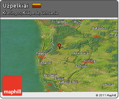 Satellite Panoramic Map of Užpelkiai