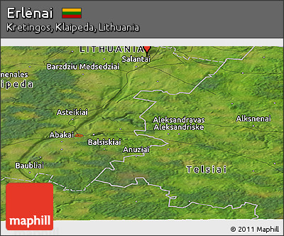 Satellite Panoramic Map of Erlėnai