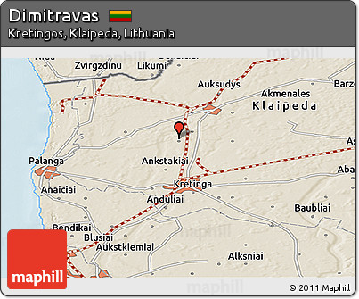 Shaded Relief Panoramic Map of Dimitravas