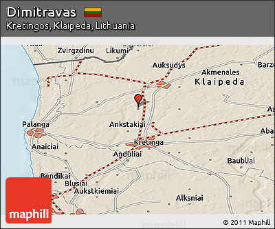 Shaded Relief Panoramic Map of Dimitravas