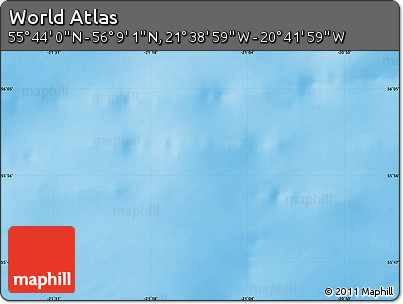 Physical Map of the Area around 55° 56' 31" N, 21° 10' 29" W