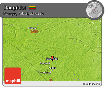 Physical 3D Map of Daugėdai