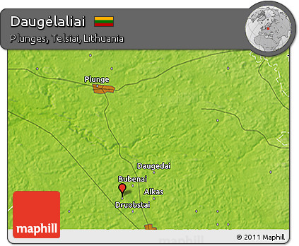 Physical 3D Map of Daugėlaliai