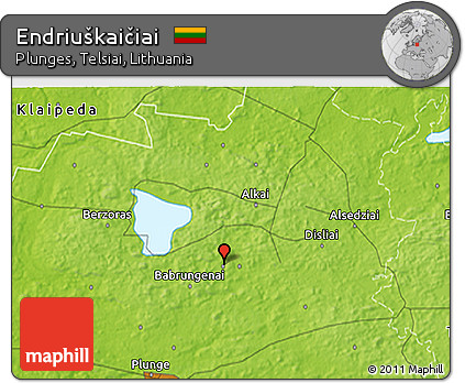 Physical 3D Map of Endriuškaičiai