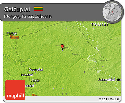 Physical 3D Map of Gaižupiai